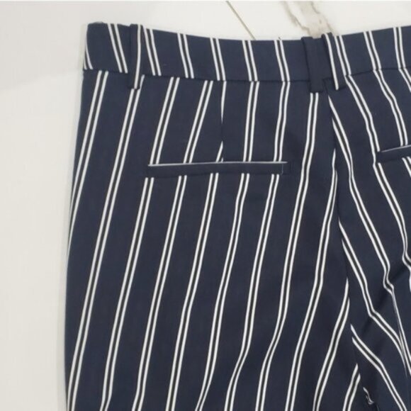 H&M Pinstripe Trousers/Pants Straight Fit Mid Rise- Size 12 - Picture 12 of 16